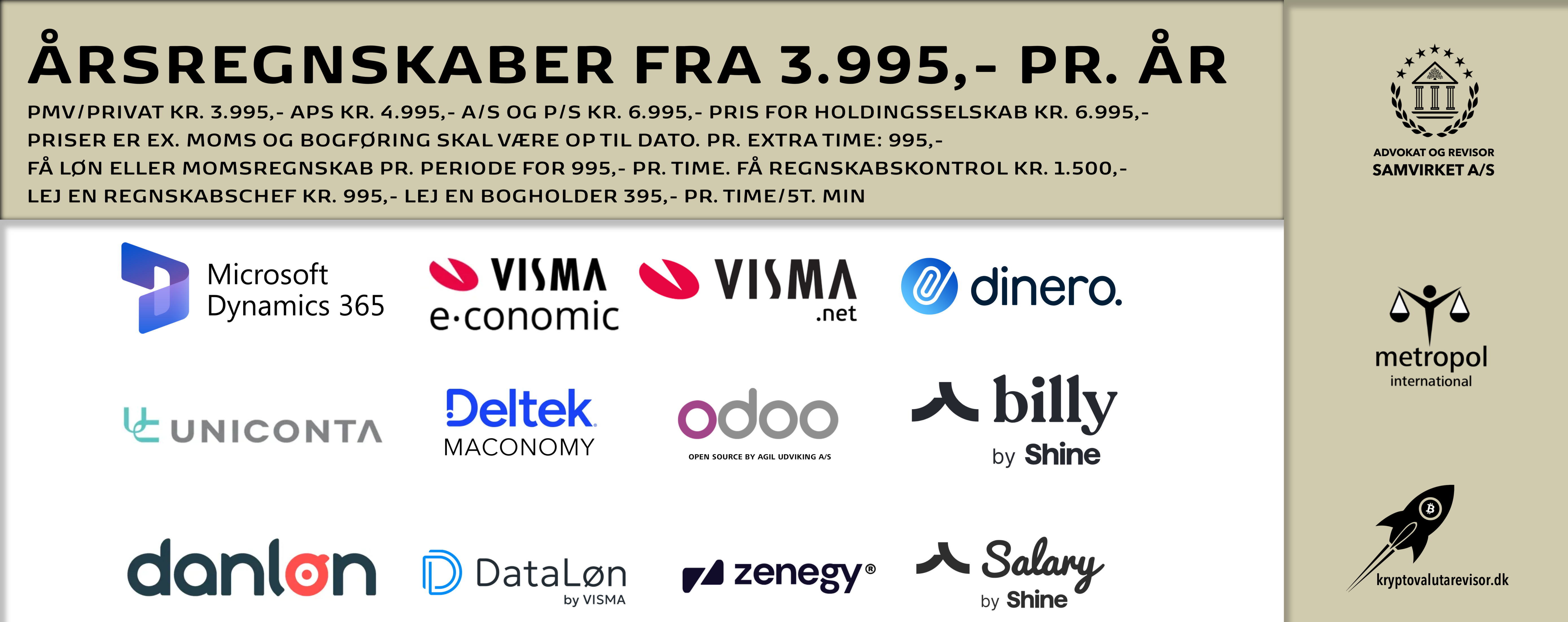 LEJ EN BOGHOLDER ELLER CFO: OUTSOURCING OG INSOURCING AF BOGHOLDERI OG ØKONOMIFUNKTION. 2 EN PRISINDIKATION MED LOGOER FRA VORES SOFTWARE
