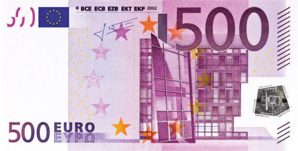 Virksomhed får bøde for at modtage betaling i 500-eurosedler